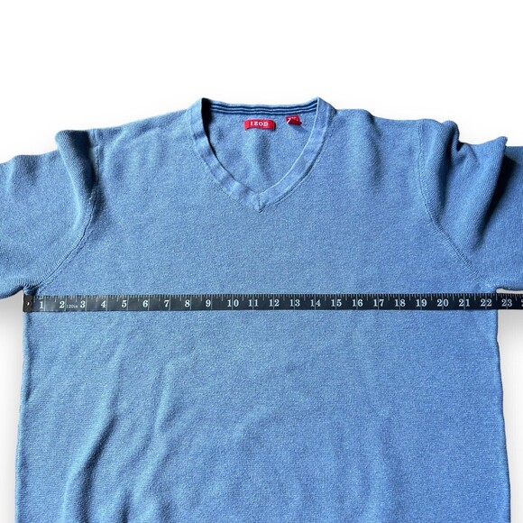 Lot of 3 Men's L Sweaters Stafford, Tommy Hilfiger, Izod Blue & Gray V-Neck Crew - Picture 13 of 16
